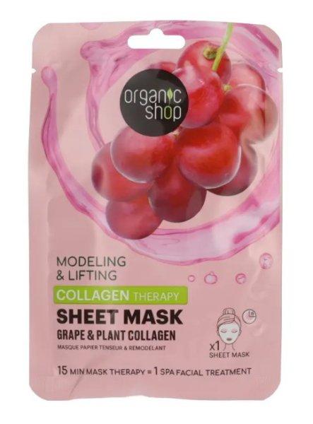 Organic Shop bio fátyolmaszk feszesítő szőlővel és növényi kollagénnel
25 g