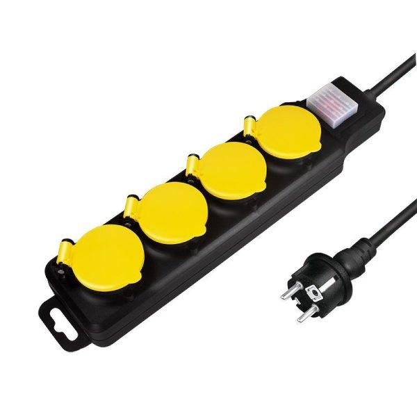 Logilink Hálózati Elosztó Kapcsolóval 4DIN 1,5m Black/Yellow