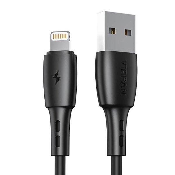 USB és Lightning kábel Vipfan Racing X05, 3A, 3m (fekete)