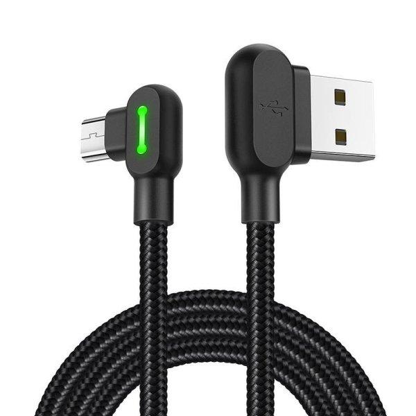 Mcdodo CA-5771 LED szögű USB-Micro USB kábel, 1,2 m (fekete)
