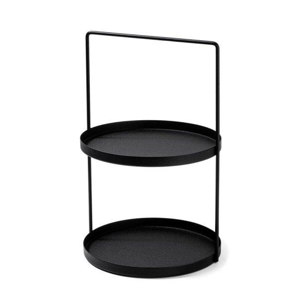 Asztali tároló polc, kerek, fém, fekete - PERROQUET - Butopêa