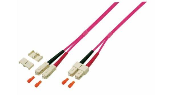 NK - SC/UPC-SC/UPC duplex optikai patch kábel, multimodódusú OM4 50/125 µm,
lila, L=2 méter