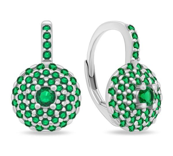 Brilio Silver Csillogó ezüst fülbevalók zöld
cirkónium kővel EA254W