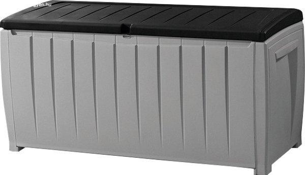 KETER NOVEL műanyag kerti tároló doboz, szürke/fekete - 340L