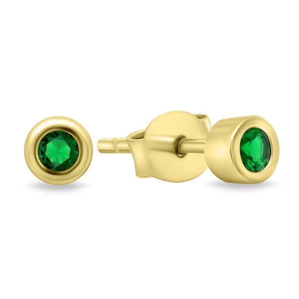 Brilio Silver Időtlen, aranyozott fülbevaló zöld
cirkónium kövekkel EA609YG