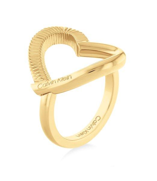 Calvin Klein Romantikus aranyozott gyűrű Heart 35000438 54 mm