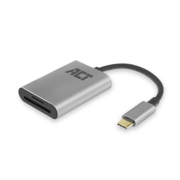 ACT AC7054 USB-C Card Reader for SD/Micro SD Silver