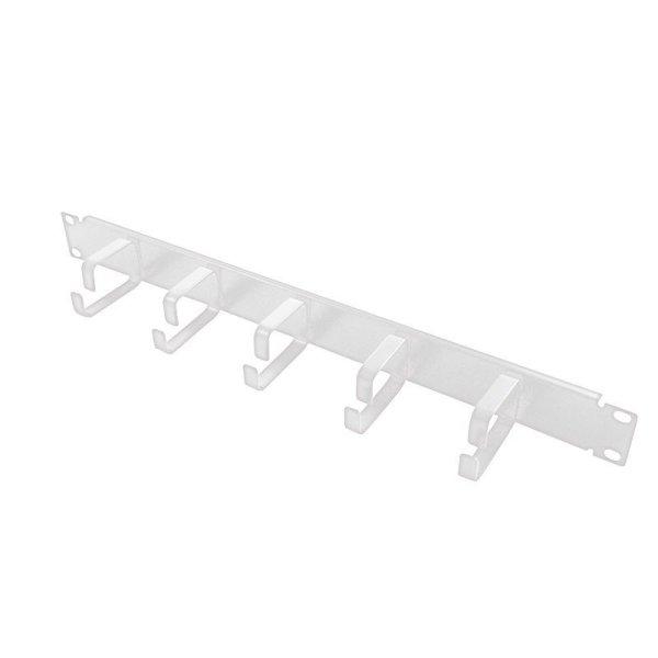 Logilink 19" cable management bar 1U with 5 fixed steel brackets Grey
