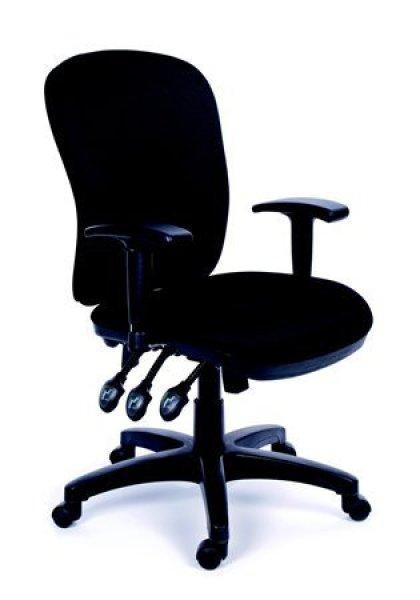 Irodai szék, állítható karfával, fekete gyöngyszövet-borítás, fekete
lábkereszt, MAYAH "Comfort"