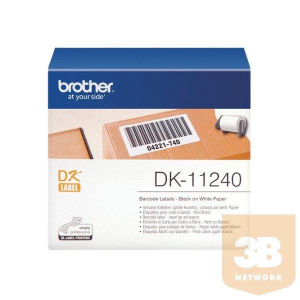 BROTHER Etikett címke DK11240, Vonalkód címke, Elővágott (stancolt), Fehér
alapon fekete, 600 db