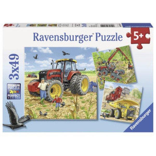 Ravensburger: Puzzle 3x49 db - Óriási gépek