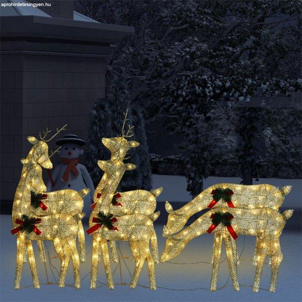 6 db aranyszínű meleg fehér háló karácsonyi rénszarvas