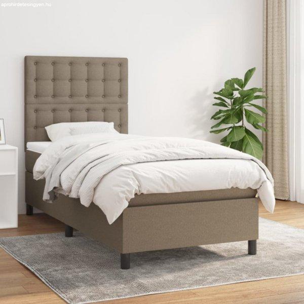 Tópszínű szövet rugós ágy matraccal 90 x 200 cm