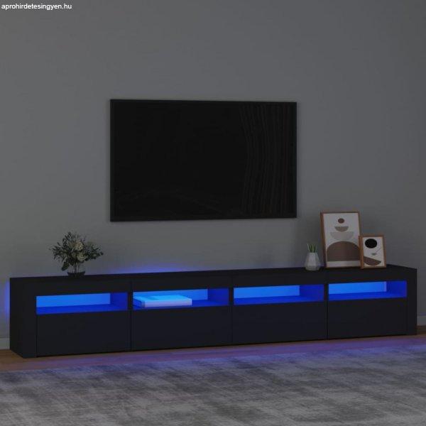 Fekete TV-szekrény LED-lámpákkal 240x35x40 cm