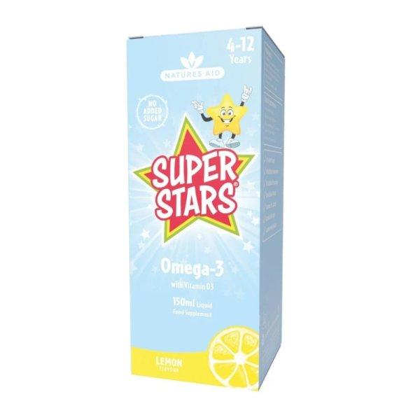 Natures Aid Super Stars Omega-3+D3-vitamin 150ml