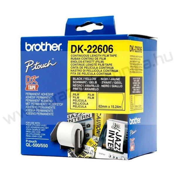 Brother DK-22606 folyamatos 62mmx15,24m sárga PP címke