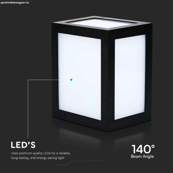 V-TAC 12W kültéri, fekete, szögletes fali LED lámpa hideg fehér - SKU 8342