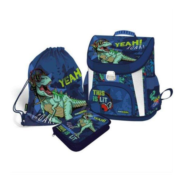 Iskolatáska szett Lizzy 3db-os Dino Cool Roar táska+tolltartó+tornazsák