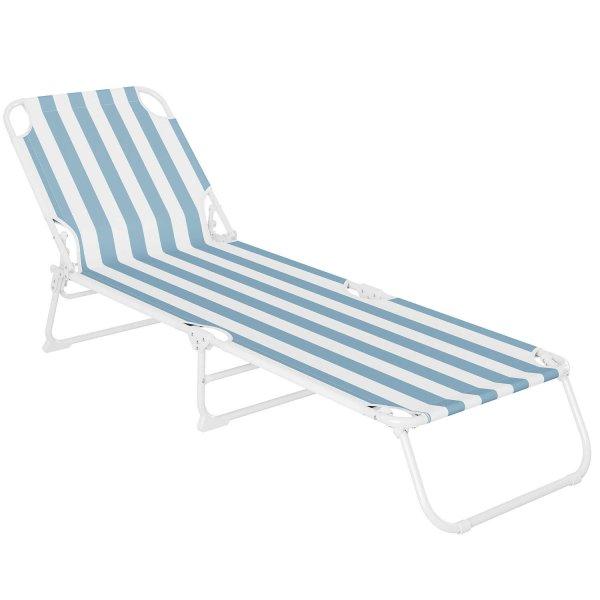Sersimo összecsukható kanapé, 186 x 56 cm, strandra vagy kertre, kékfehér,
kapacitás 110kg