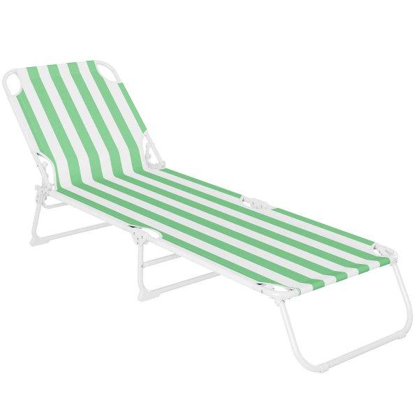 Sersimo összecsukható kanapé, 186 x 56 cm, strandra vagy kertre, zöldfehér,
kapacitás 110kg