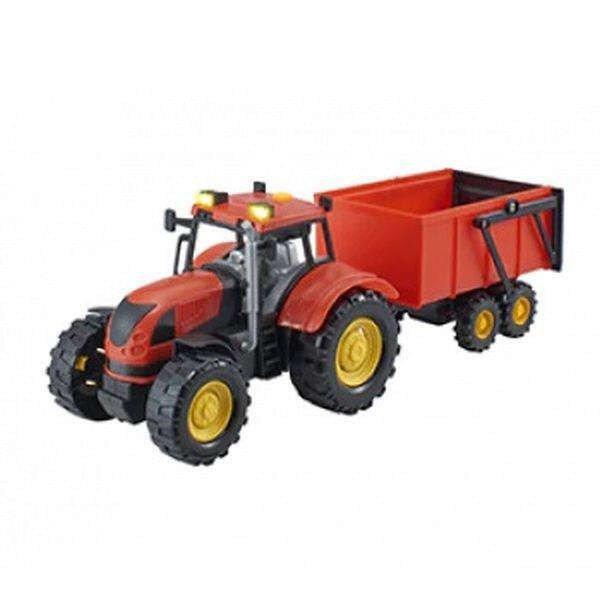 Teamsterz traktor pótkocsival - piros