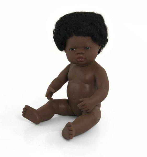 Hajas baba, 38 cm, ruha nélkül, afrikai lány