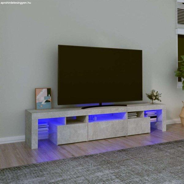 vidaXL betonszürke TV-szekrény LED lámpákkal 200x36,5x40 cm