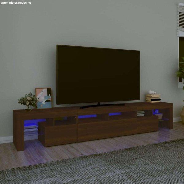 vidaXL barna tölgyszínű TV-szekrény LED-lámpákkal 230x36,5x40 cm