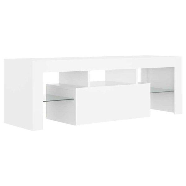Fehér tv-szekrény led-lámpákkal 120 x 35 x 40 cm