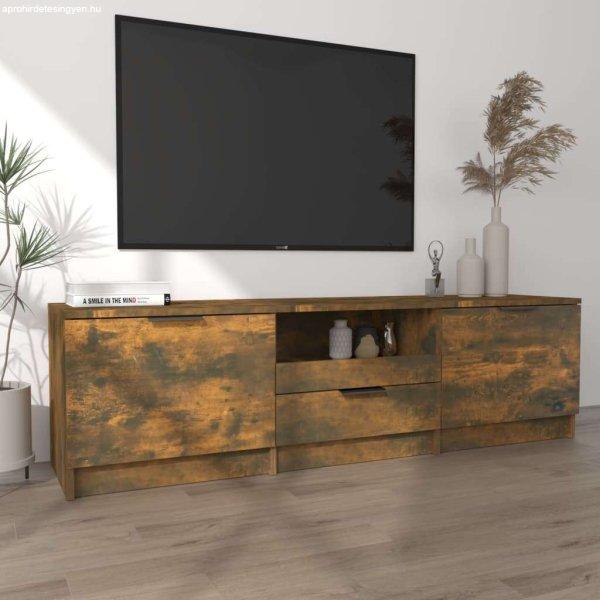 Füstös tölgy színű szerelt fa tv-szekrény 140 x 35 x 40 cm