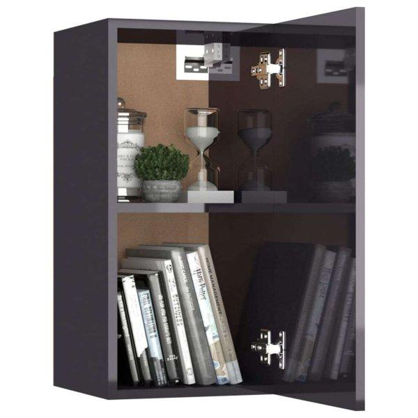 Magasfényű szürke forgácslap tv-szekrény 30,5 x 30 x 60 cm
