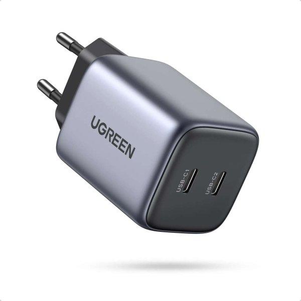 Ugreen Nexode 2x USB-C Hálózati töltő - Szürke (45W)