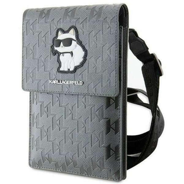 Univerzális táska mobil Karl Lagerfeld KLWBSAKHPCG (Saffiano Mono Choupette /
ezüst)