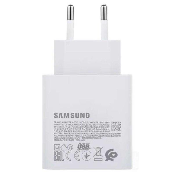 Samsung EP-TA865 gyári hálózati fehér gyorstöltő Type - C bemenettel 3A
65W