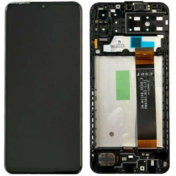 Samsung A136 Galaxy A13 5G fekete gyári LCD kijelző érintővel és kerettel