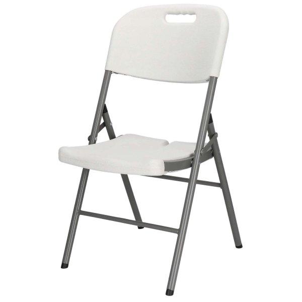Műanyag összecsukható szék vendéglátó- vagy teraszra, terhelhetőség
150kg, fehér