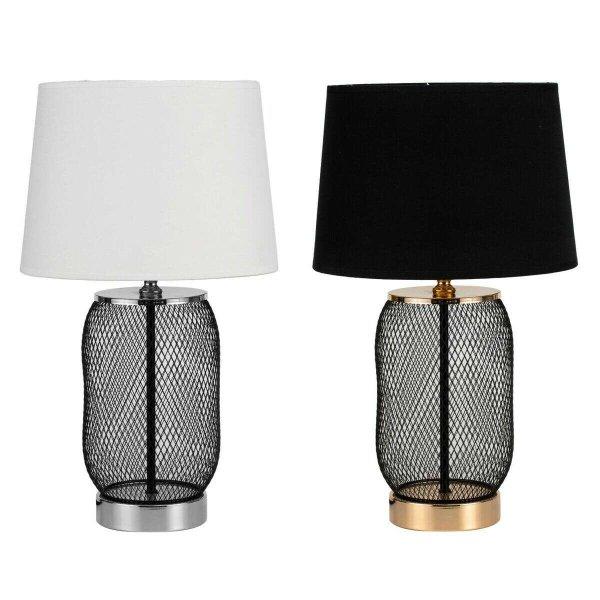 Asztali lámpa DKD Home Decor Ezüst színű Fekete Aranysàrga Fém Fehér 220
V 50 W 28 x 28 x 47 cm (2 egység)