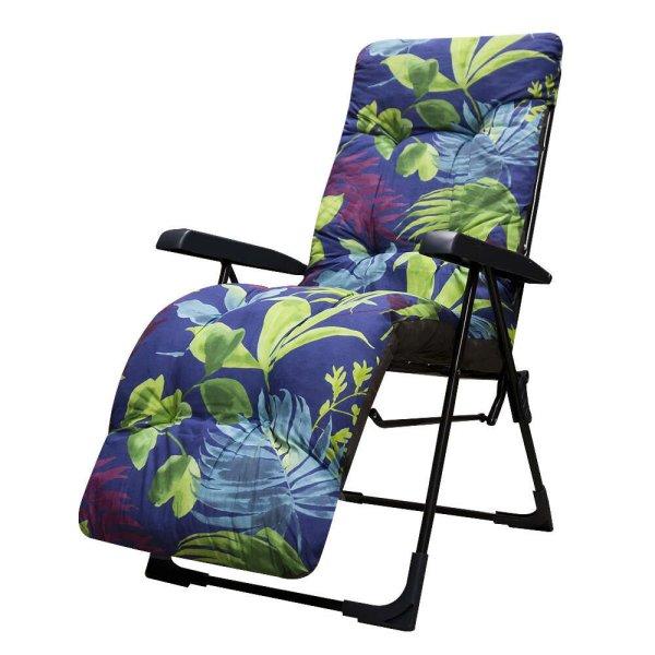 Patio Malaga Plus összecsukható kerti szék lábtartóval sötét levelek