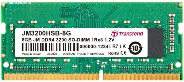 Transcend JM3200HSB-8G 8 GB DDR4-3200 CL22 1.2 V notebook memória