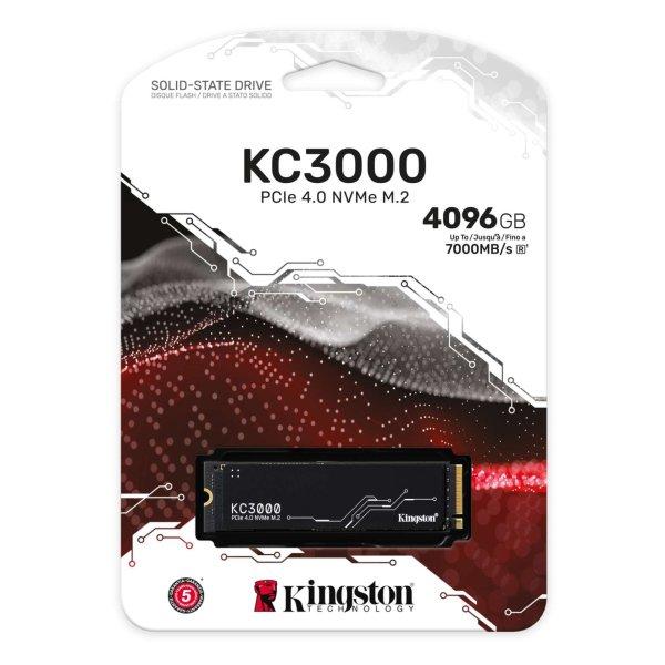 Kingston - KC3000 PCIe 4.0 NVMe M.2 SSD 4096GB - SKC3000D/4096G