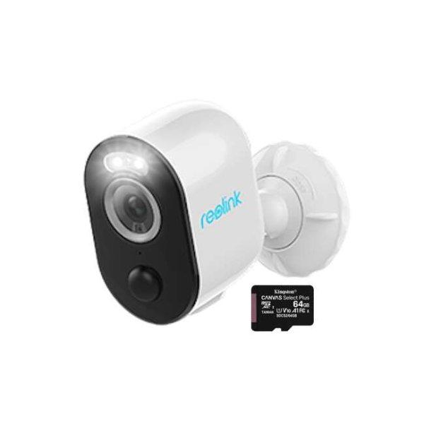 Reolink Argus 3 PRO térfigyelő kamera mesterséges intelligenciával,
személy/jármű észleléssel, újratölthető akkumulátorral, színes
éjjellátóval és LED reflektorral, Micro SD kártya 64 GB, 4 M