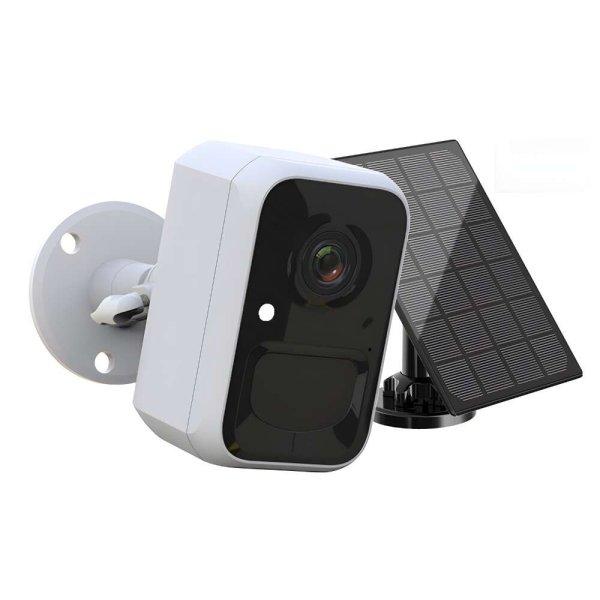 Zadabso® megfigyelő kamera, 2MP, Wi-Fi 2.4 Ghz, beltéri/kültéri, napelem,
kétirányú kommunikáció, emberérzékelés, beépített 5200 mAh
akkumulátor, SD kártya/felhő tárolás, fehér színű