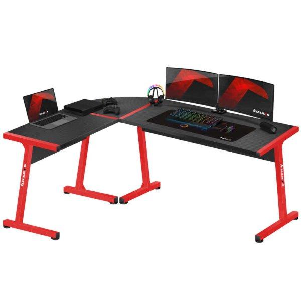 Gamer asztal , sarokasztal minőségi íróasztal Hero 6.0 Piros