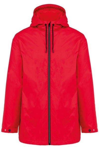 Kariban kapucnis unisex kabát, mikropolár béléssel KA6153, Red-S