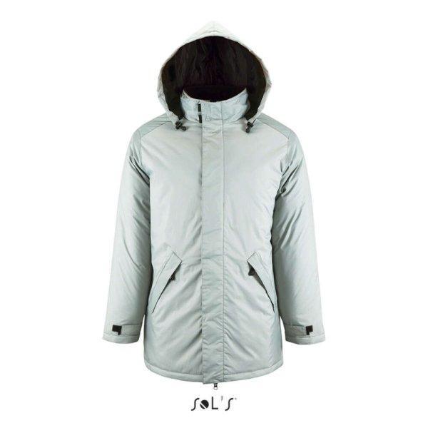 SOL'S ROBYN steppelt bélésű unisex kabát, gallérba rejthető
kapucnival SO02109, Metal Grey-L