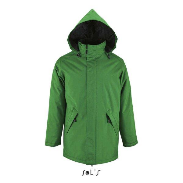 SOL'S ROBYN steppelt bélésű unisex kabát, gallérba rejthető
kapucnival SO02109, Kelly Green-M