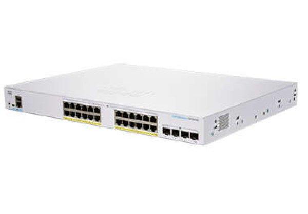 Cisco CBS350-24P-4G-EU hálózati kapcsoló Vezérelt L2/L3 Gigabit Ethernet
(10/100/1000) Ezüst