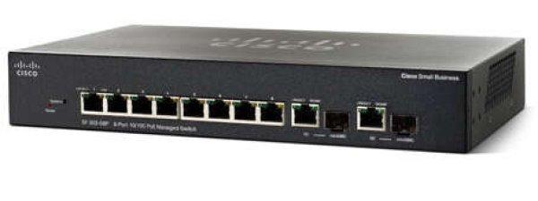 Cisco SF302-08 8 LAN 10/100Mbps, 1 miniGBIC menedzselhetõ rack switch
