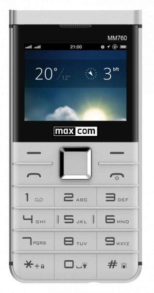 Maxcom MM760 dual sim-es kártyafüggetlen mobiltelefon bluetooth-os, fm
rádiós fehér (magyar nyelvű menüvel)