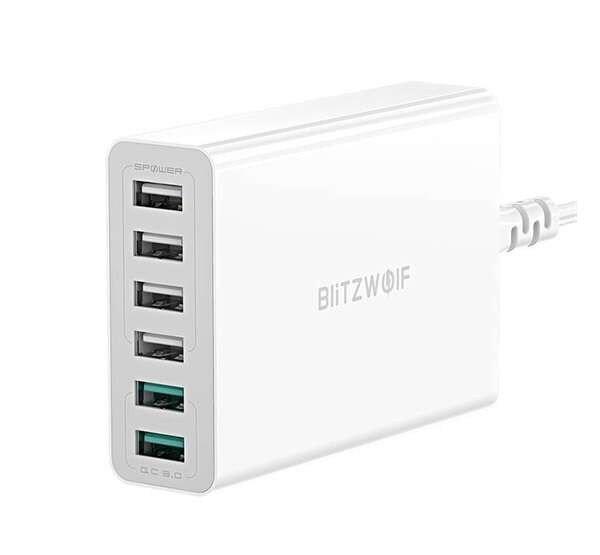 BLITZWOLF hálózati elosztó 6 USB aljzat (5V/3A, 60W, PD gyorstöltő 3.0)
FEHÉR